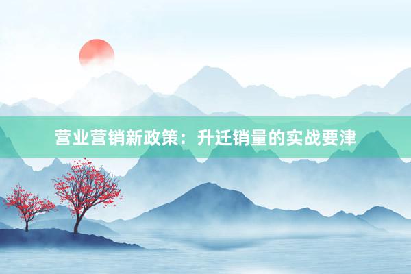 营业营销新政策：升迁销量的实战要津